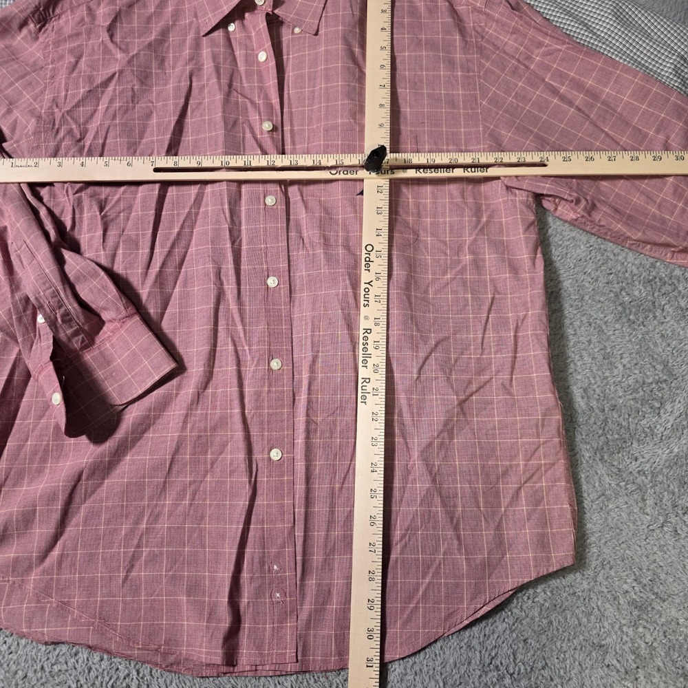 Nautica Mens XL Button Down Shirt Bundle Red Grey Plaid Check Long Sleeve Cotton - Picture 2 of 8